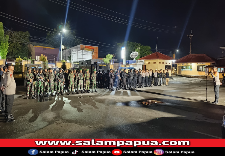 Antisipasi Aksi 01 Desember, TNI-Polri Gelar Apel Siaga Dan Patroli Keliling Timika