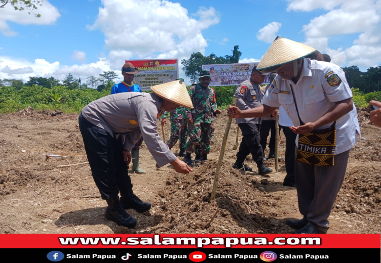 Dukung Asta Cita, Polres Mimika Mulai Garap Lahan Pekarangan Bergizi Seluas 2 Hektar