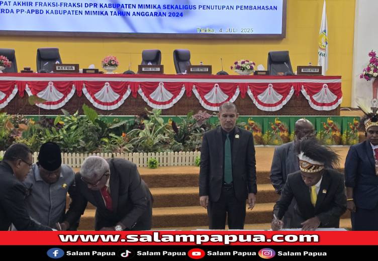 Delapan Fraksi DPRK Mimika Setujui Ranperda PP-APBD 2024 Menjadi Perda