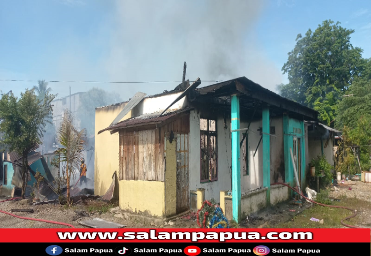 Kompor Menyala Ditinggal Pergi, Sejumlah Rumah Di Jalan Masbait Timika Ludes Terbakar