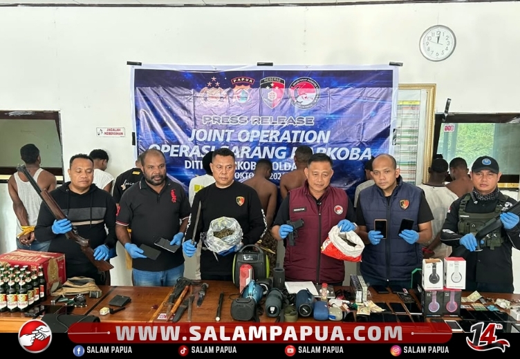 Operasi Sarang Narkoba, Ditresnarkoba Polda Papua Amankan 10 Pengedar Dan Sita Dua Karung Ganja