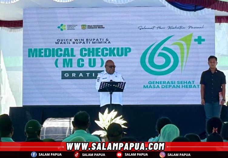 Sambutan Wakil Bupati Mimika, Emanuel Kemong (salampapua.com/Evita)