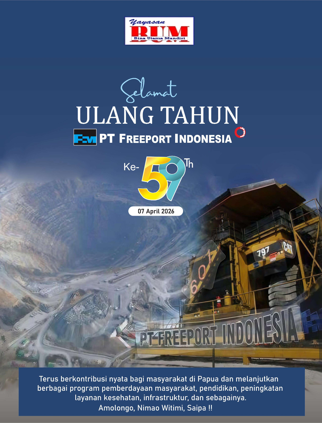 Iklan HUT PTFI Dari BUM