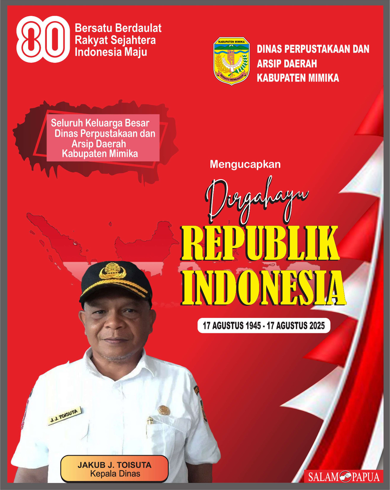 Iklan HUT RI 80 Dinas Perpustakaan