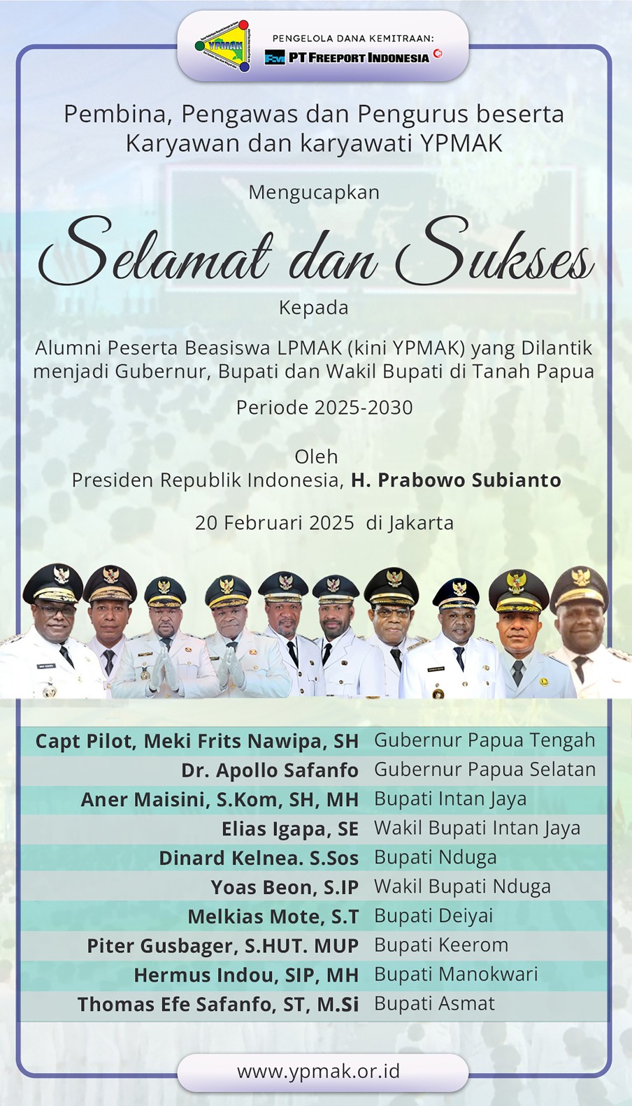 Ucapan Selamat YPMAK