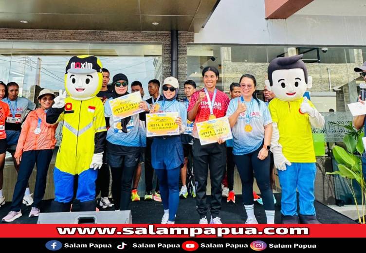 Promosi Gaya Hidup Sehat, Maxim Sukses Gelar Timika Half Marathon Dan Timika Berlari