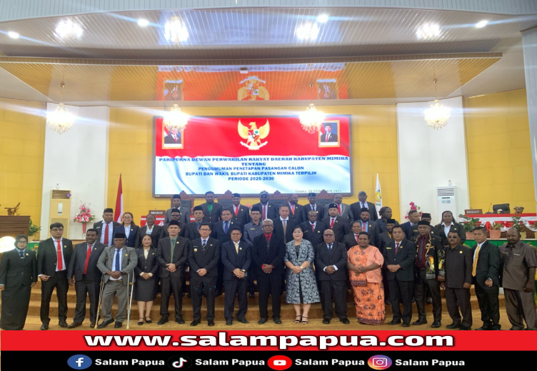 Usai Ditetapkan KPU, DPRK Mimika Gelar Paripurna Umumkan Bupati Dan Wakil Bupati Mimika Terpilih