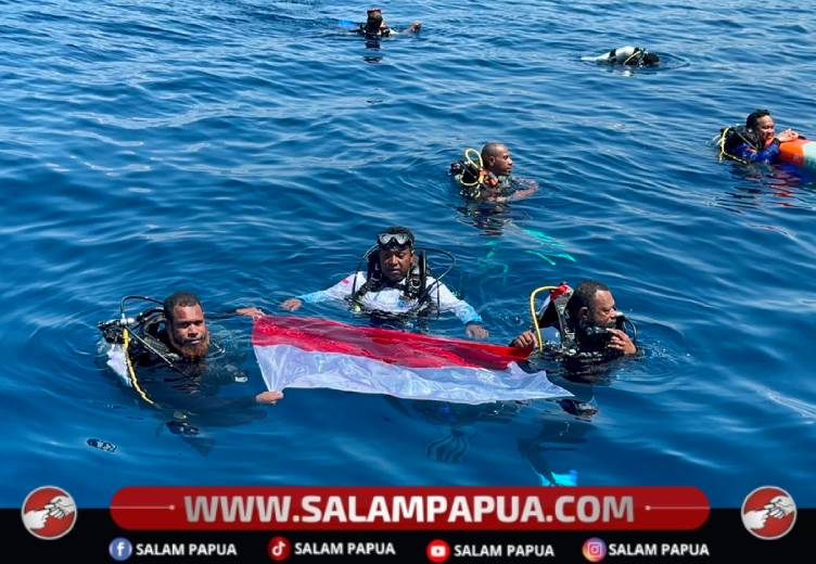Merah Putih Berkibar Di Habitat Hiu Paus, Pesan Kemerdekaan Dari Teluk Cenderawasih Nabire
