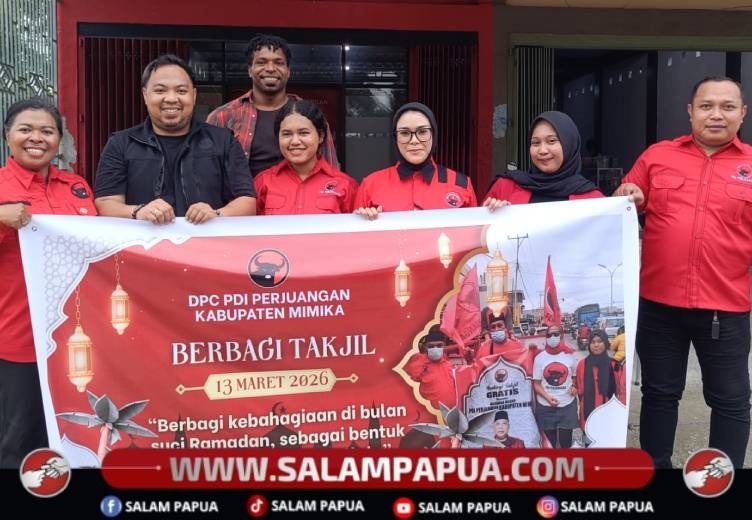 DPC PDI Perjuangan Mimika Berbagi Takjil, Rencanakan Kunjungi Panti Asuhan Dan Sahur On The Road