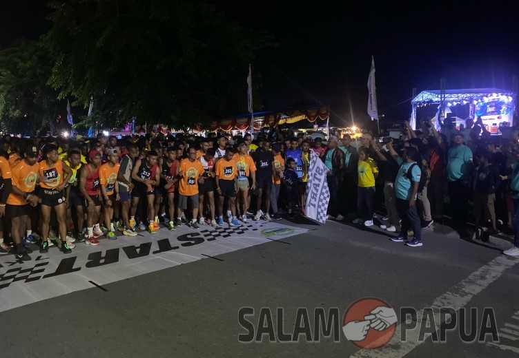 Dilepas Wakil Bupati Mimika, Timika Night Run Sukses Digelar Dengan 500 Lebih Peserta
