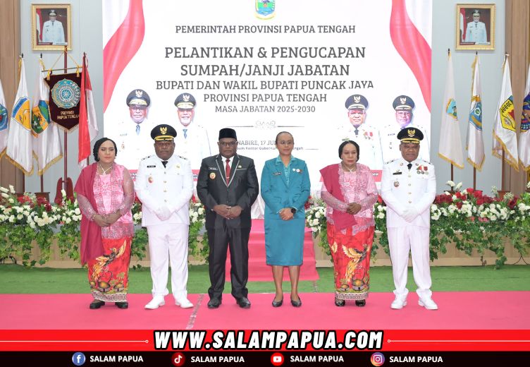 Lantik Bupati-Wakil Bupati Puncak Jaya, Gubernur Meki Nawipa: Bangun Pendidikan Dan Rangkul Semua