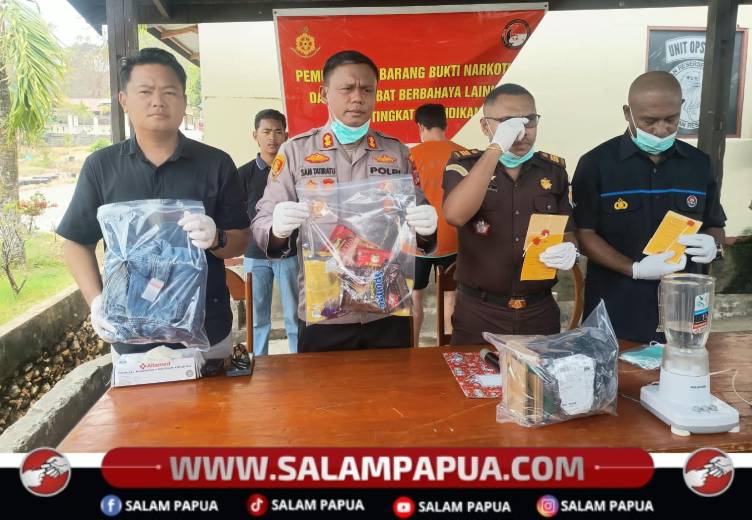Polres Nabire Musnahkan Barang Bukti Sabu 3,29 Gram