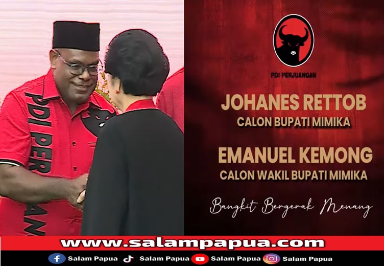 PDI Perjuangan Tunjuk Meki Nawipa Balon Gubernur Papua Tengah Dan John Rettob Balon Bupati Mimika