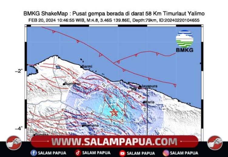 Gempa M6,1 Guncang Papua, Magnitudo Sempat Berubah Hingga 6,38