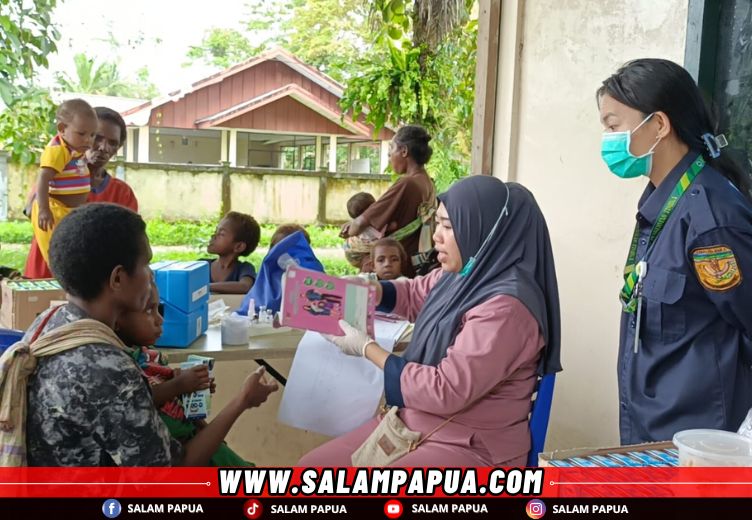 PT Petrosea Tbk, PTFI Dan Dinkes Mimika Gotong Royong Layani Imunisasi Hingga PMT Di Nayaro