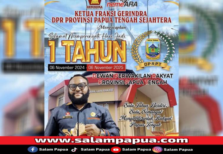 Legislatif–Eksekutif Harus Lebih Dekat, Anggota DPR Papua Tengah Asal Mimika Bersyukur Di HUT Ke-1 DPR-PT