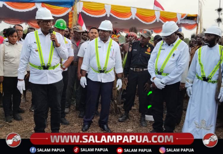 Bupati Mimika Mulai Pembangunan Jembatan Gantung Mioko, Buka Akses Pendidikan Dan Ekonomi Warga