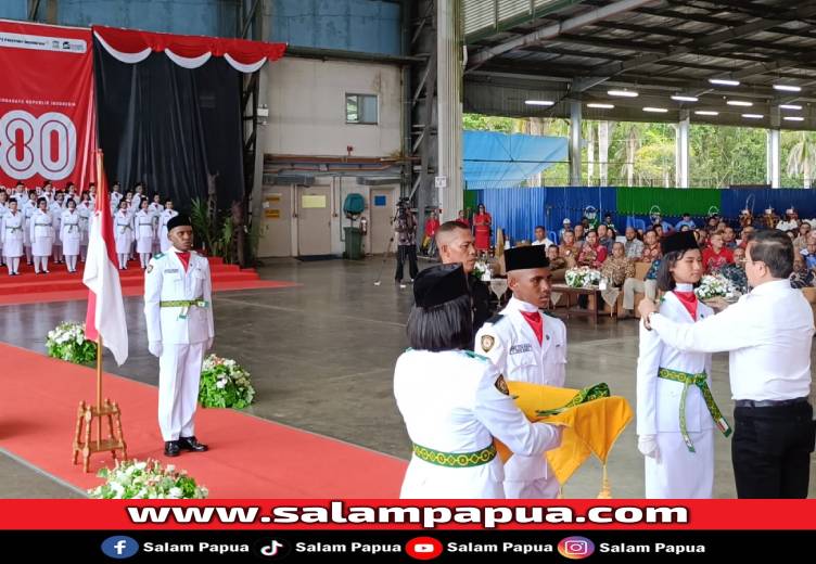 Paskibra HUT Ke-80 RI PT Freeport Indonesia Wilayah Lowland Resmi Dikukuhkan