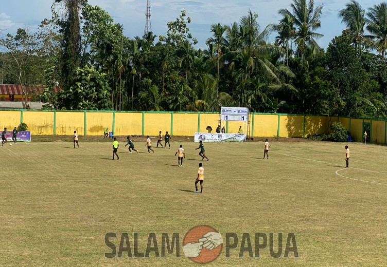 Pertandingan Sepakbola Papua Pegunungan Vs Papua Barat Daya Berakhir Imbang