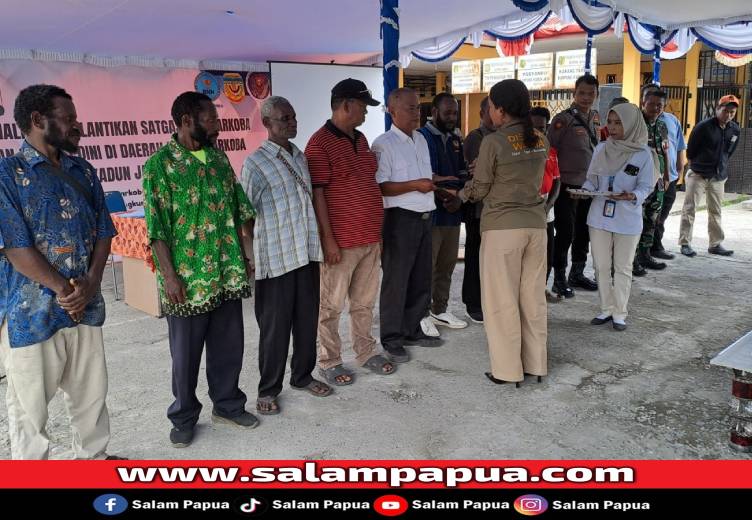 Perangi Narkoba, BNNK Mimika Resmikan Satgas Di Lokalisasi Kilometer 10