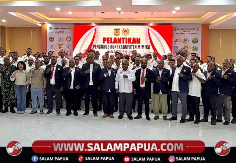 Antonius Kemong Resmi Pimpin KONI Mimika 2026–2030, Pembinaan Olahraga Didorong Hingga Distrik