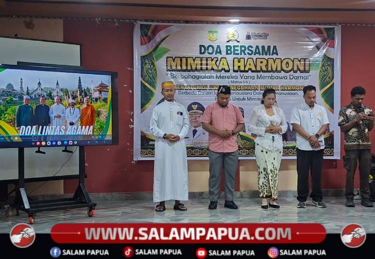 Perwakilan pendoa dari kaum muda yang berdoa untuk kedamaian dan kerukunan di Kabupaten Mimika oleh FKUB di Aula Masjid At Taqwa Jalan Pattimura Timika, Rabu (23/9/2026)(Salampapua.com/Sianturi)