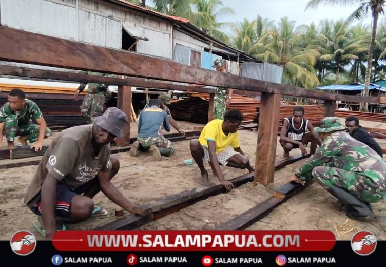 Pembangunan Rumah Terus Digenjot, Satgas TMMD Kodim 1710/Mimika Kejar Target Penyelesaian