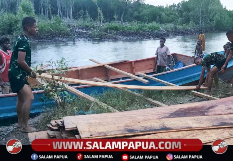 Material TMMD Ke-128 Mulai Dikirim Ke Kampung Keakwa, Pembangunan Segera Dimulai