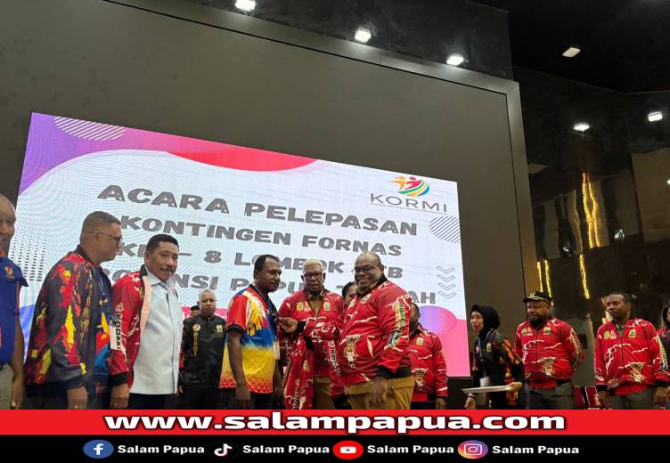 Lepas 370 Atlet Kontingen FORNAS VIII, Gubernur Papua Tengah Harap Harumkan Nama Daerah