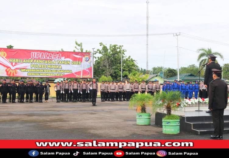 Peringati Hari Lahir Pancasila, Polres Mimika Ajak Anggota Revitalisasi Nilai-Nilai Kebangsaan