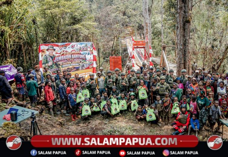 Jembatan Merah Putih Ugimba Diresmikan, TNI Dan Masyarakat Buka Jalan Kehidupan Baru Di Intan Jaya