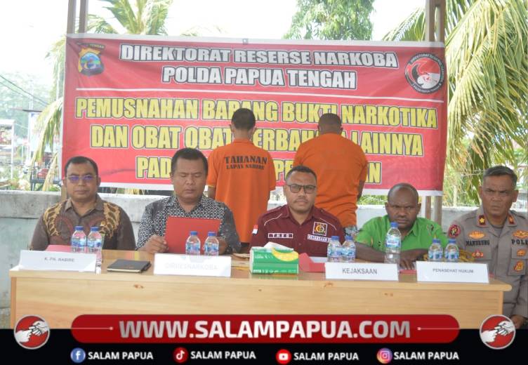 Polda Papua Tengah Musnahkan 4,7 Gram Sabu, Ungkap Jaringan Dari Pengiriman Ekspedisi Jayapura-Nabire