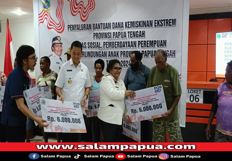 1.000 Warga Timika Terima Bantuan Dana Kemiskinan Ekstrem Dari Pemprov Papua Tengah