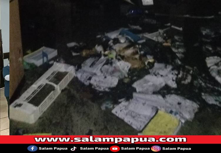 Bangunan Kosong Eks Kantor Bappeda Mimika Diduga Sengaja Dibakar