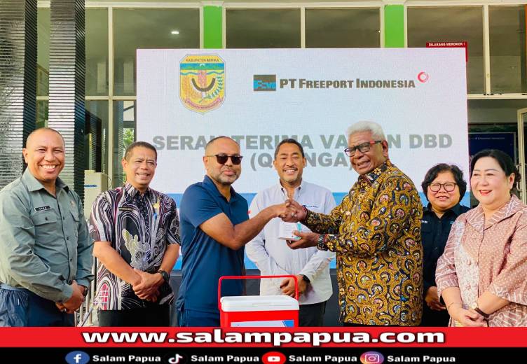 PTFI Serahkan 6.000 Vaksin Qdenga, Bupati Mimika: Ini Bukti Nyata Kolaborasi Bangun Mimika