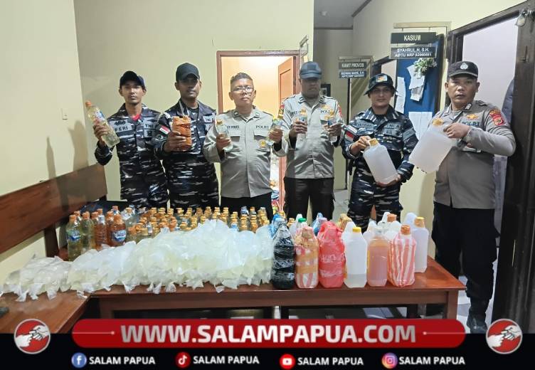 Razia KM Sirimau Di Poumako Timika Amankan 233 Liter Sopi Tanpa Pemilik