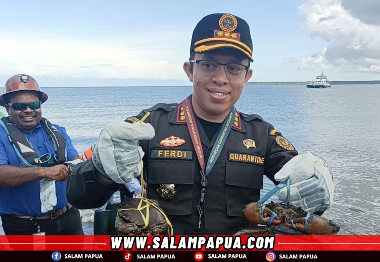 Balai Karantina Apresiasi Program Restocking Ikan Baramundi Dan Kepiting Oleh PTFI