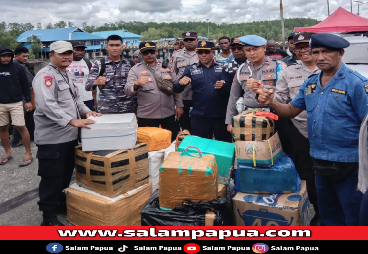 Aparat Gabungan Amankan Ratusan Liter Milo Di Pelabuhan Poumako