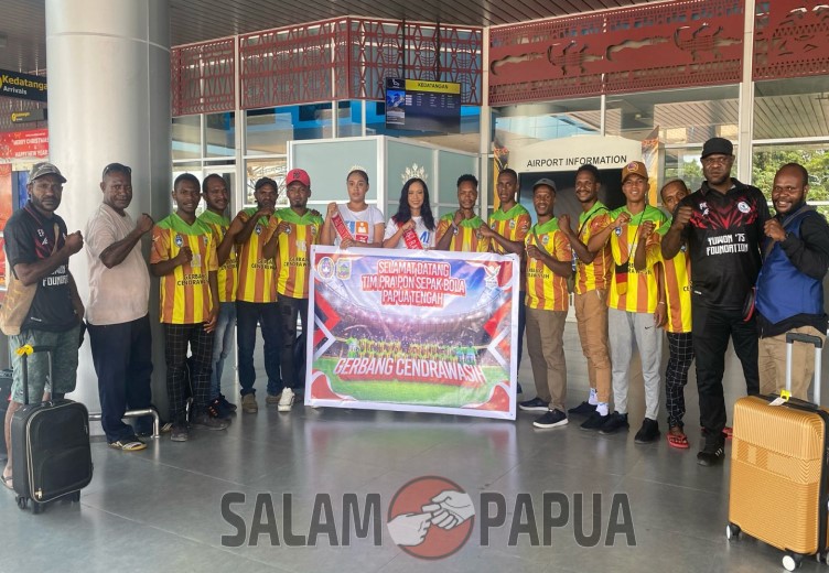 Ikut Pra PON Sepak Bola, Tim Gerbang Cenderawasih Papua Tengah Tiba Di Timika