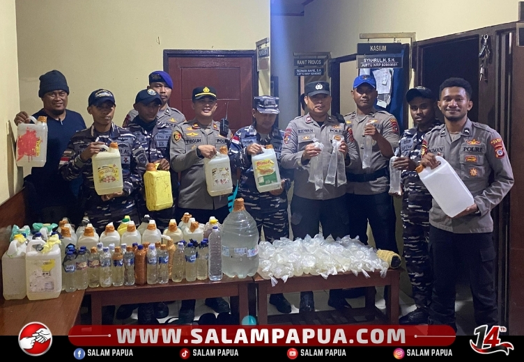 Lagi! Polisi Gagalkan Penyelundupan 212 Liter Miras Lokal Di Pelabuhan Poumako, Dalam 1 Minggu Total 500 Liter Miras Diamankan