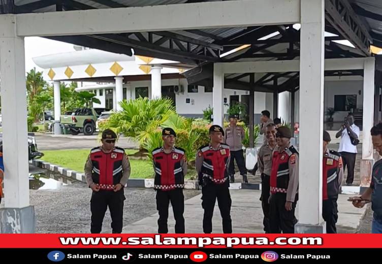 100 Personel Polres Mimika Amankan Aksi Tuntut Perda Perlindungan Pangan Lokal