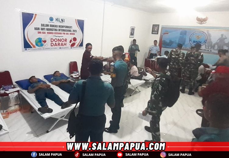 Peringati HANI 2025, BNNK Mimika Gelar Donor Darah