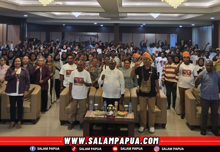 Temui Relawan MEGE Di Timika, Gubernur Meki Nawipa: Tetap Solid Dan Saling Mendukung