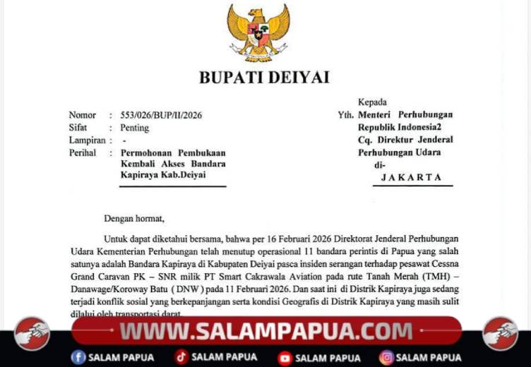 Bupati Deiyai Surati Kemenhub, Minta Bandara Kapiraya Dibuka Kembali