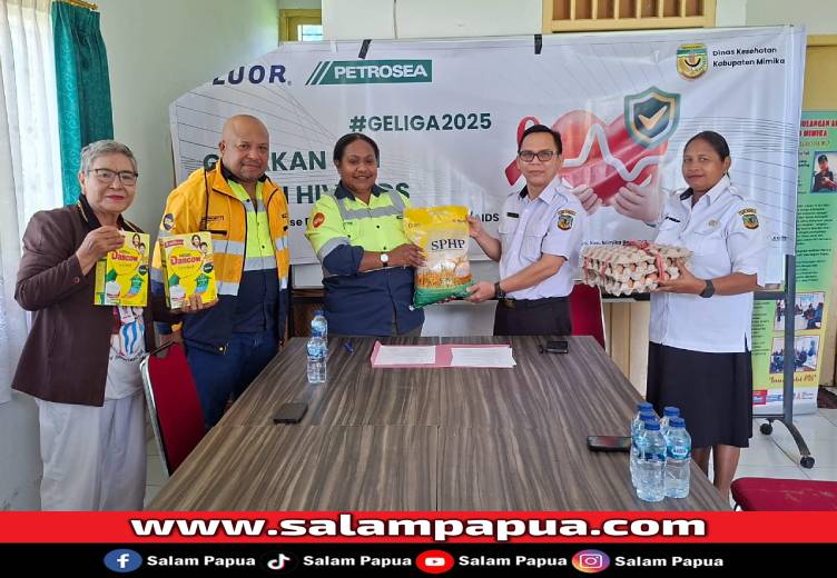 Bersama Lawan HIV-AIDS, PT Petrosea Dan Fluor Beri Bantuan Gizi Ke Pasien Di Mimika