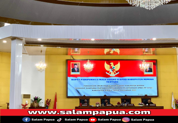 Berikut Pandangan Umum 7 Fraksi DPRD Mimika Terhadap Ranperda PP-APBD 2023