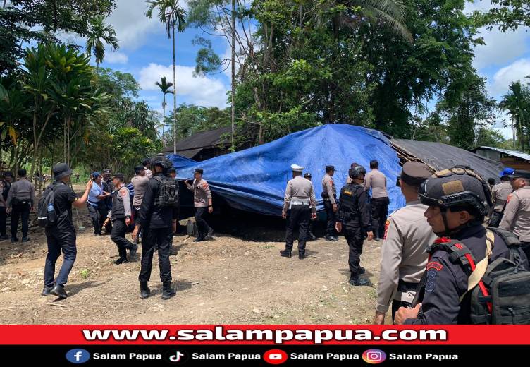 Polisi Bongkar Belasan Tenda Markas Perang Di Kwamki Narama