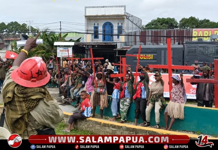 Meski Izin Ditolak, KNPB Mimika Gelar Aksi Damai Di Bundaran Petrosea Soroti Darurat Militer Dan Pelanggaran HAM