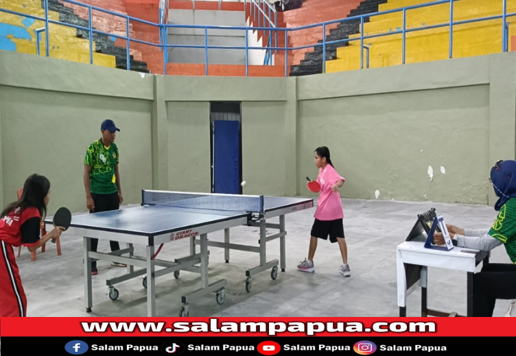 Pemkab Dan PTMSI Mimika Gelar Turnamen Tenis Meja Tingkat SD