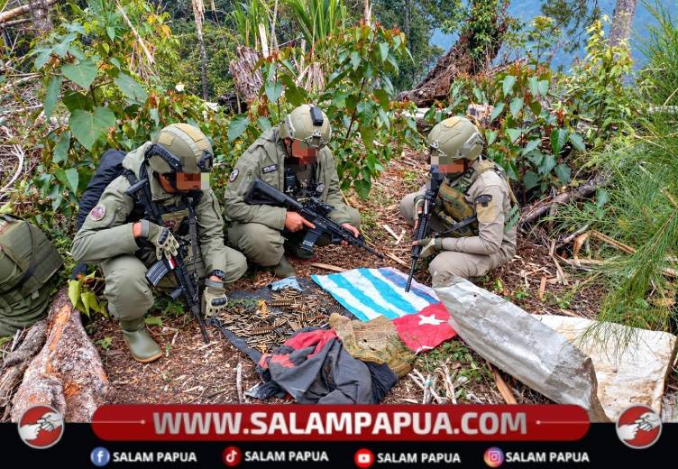 Satgas Damai Cartenz Bongkar Honai Diduga Markas KKB Di Intan Jaya, Amankan 559 Selongsong Peluru
